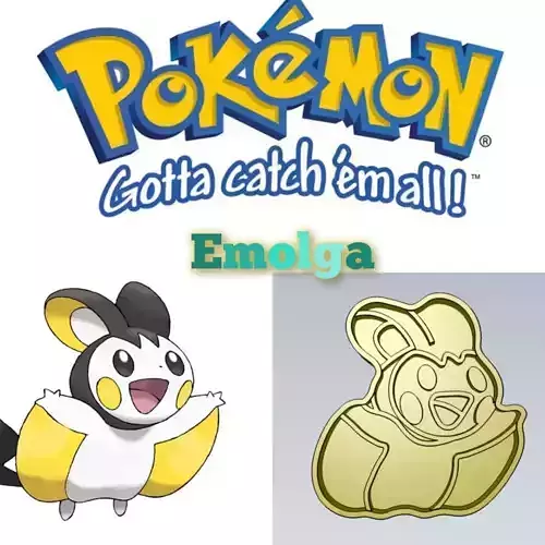 Amazing Pokemon Emolga Cookie Cutter Stamp Cake Decorating 