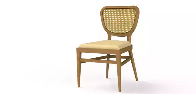 clasic chair with rattan backrest