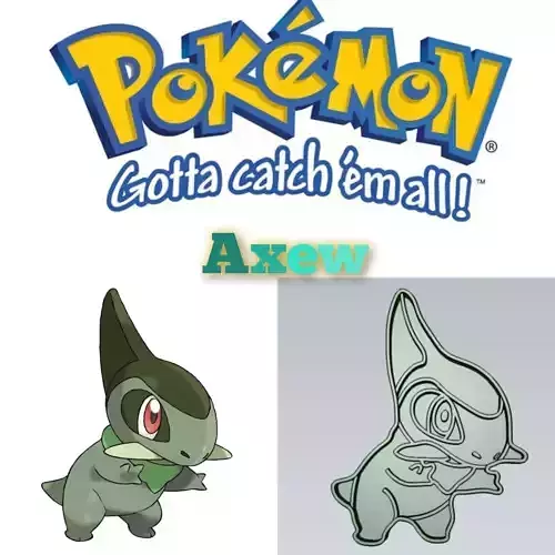 Amazing Pokemon Axew Cookie Cutter Stamp Cake Decorating 