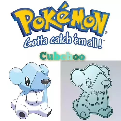 Amazing Pokemon Cubchoo Cookie Cutter Stamp Cake Decorating 