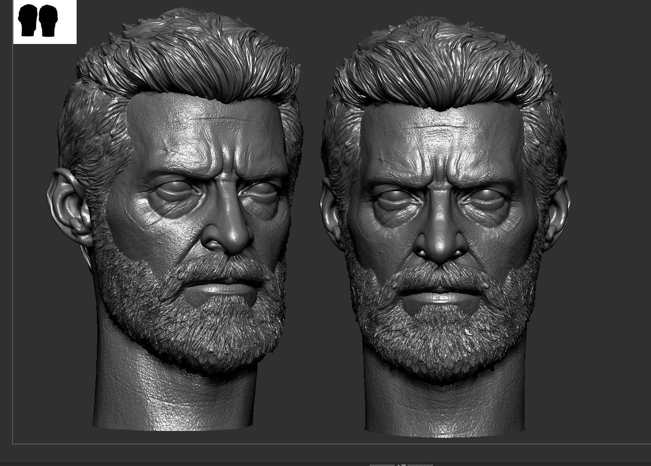 Logan Hugh jackman Head  3D print model_4