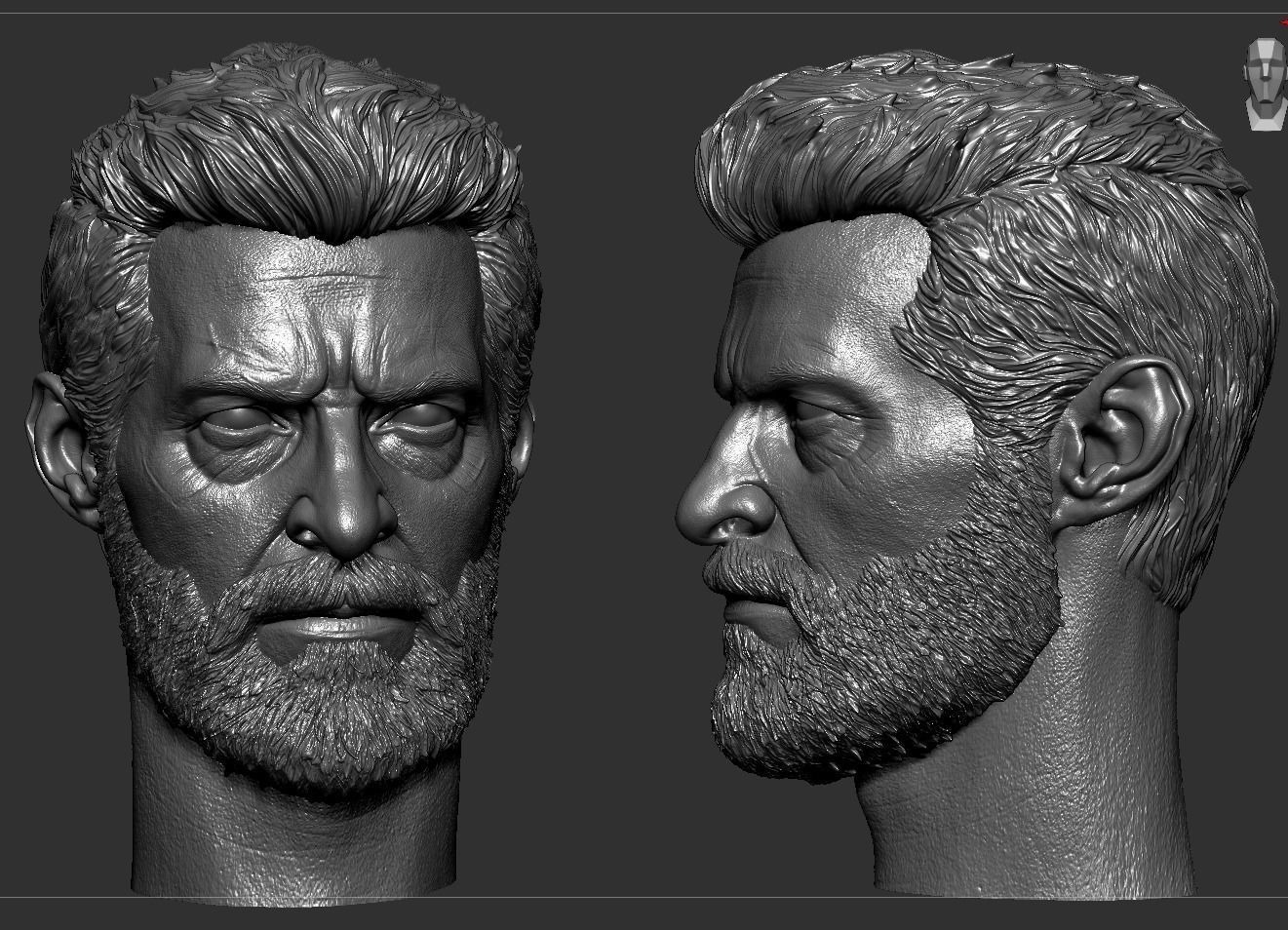 Logan Hugh jackman Head  3D print model_3