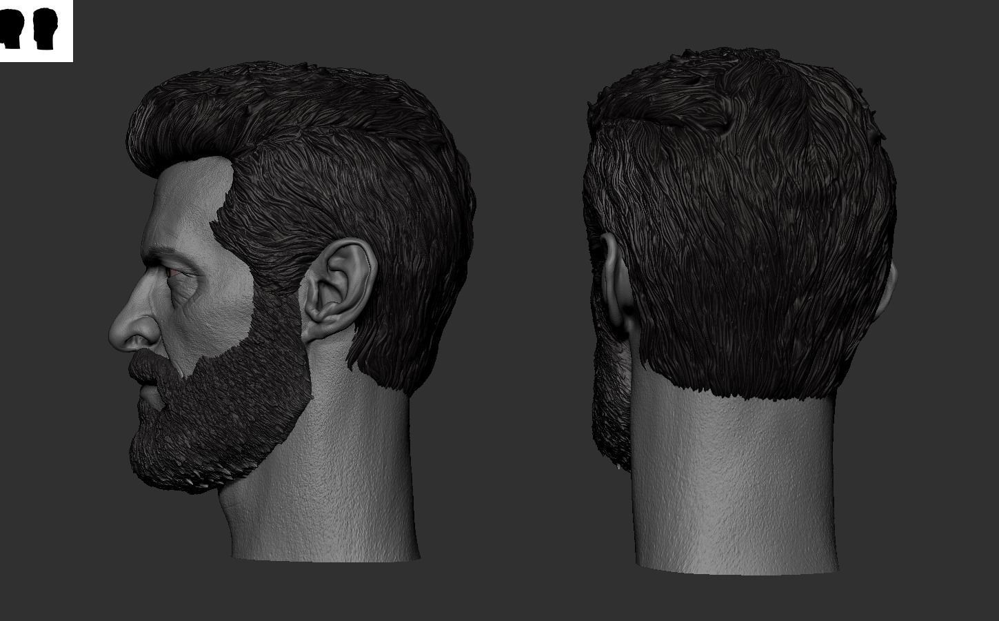 Logan Hugh jackman Head  3D print model_8