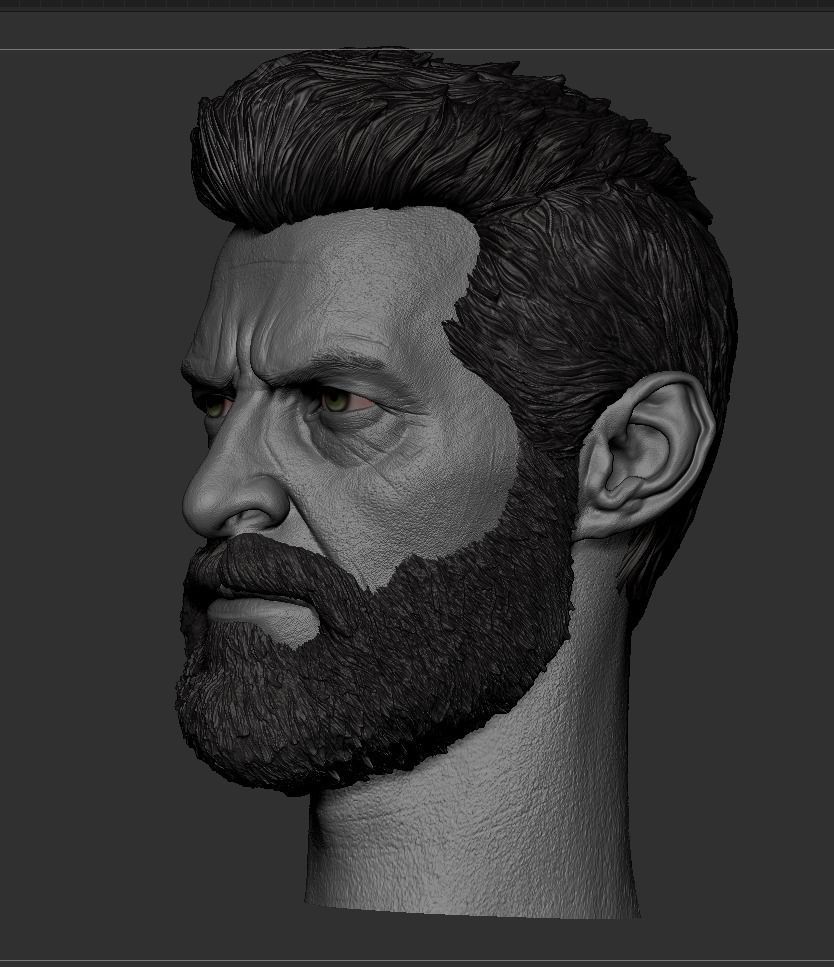 Logan Hugh jackman Head  3D print model_7