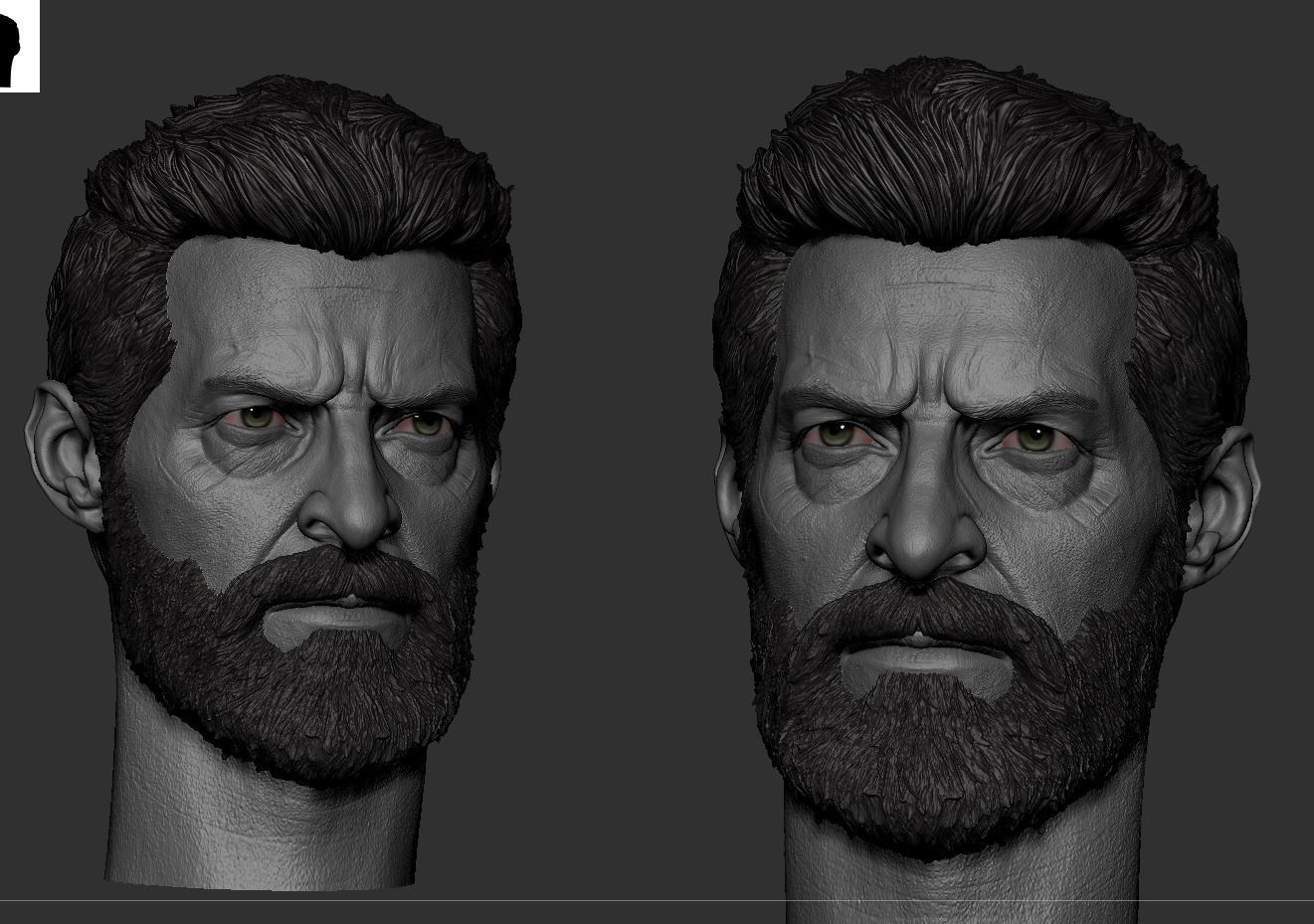 Logan Hugh jackman Head  3D print model_10