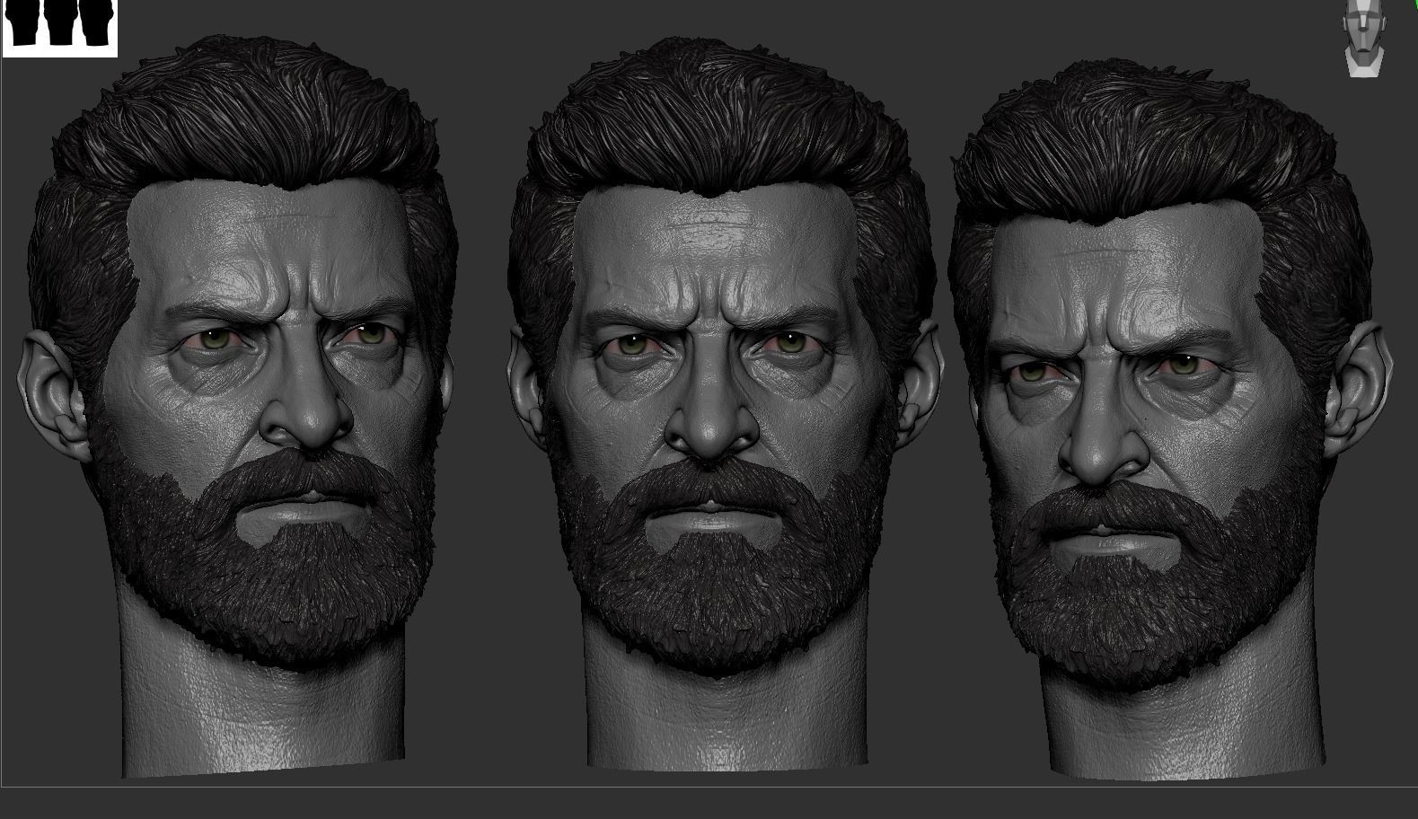 Logan Hugh jackman Head  3D print model_2