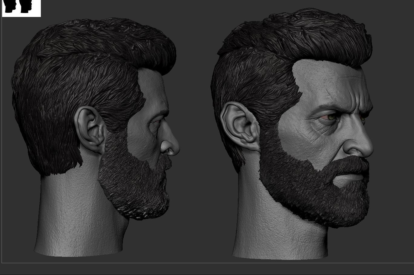 Logan Hugh jackman Head  3D print model_9