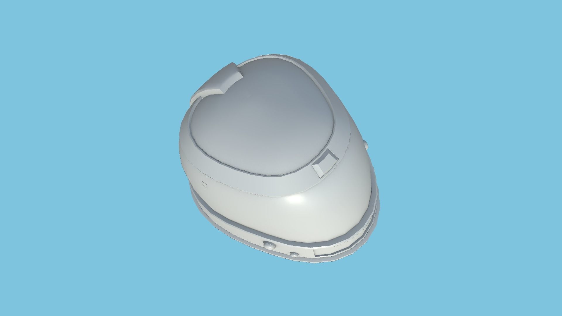 SciFi Brain Helmet 07 Blue Cartoon - Character Design Fashion Low-poly 3D model_11