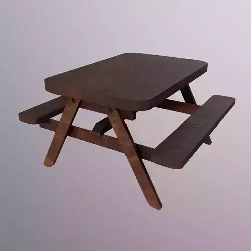 Pergola Game Ready - Low Poly 3D Model - Picnic Table