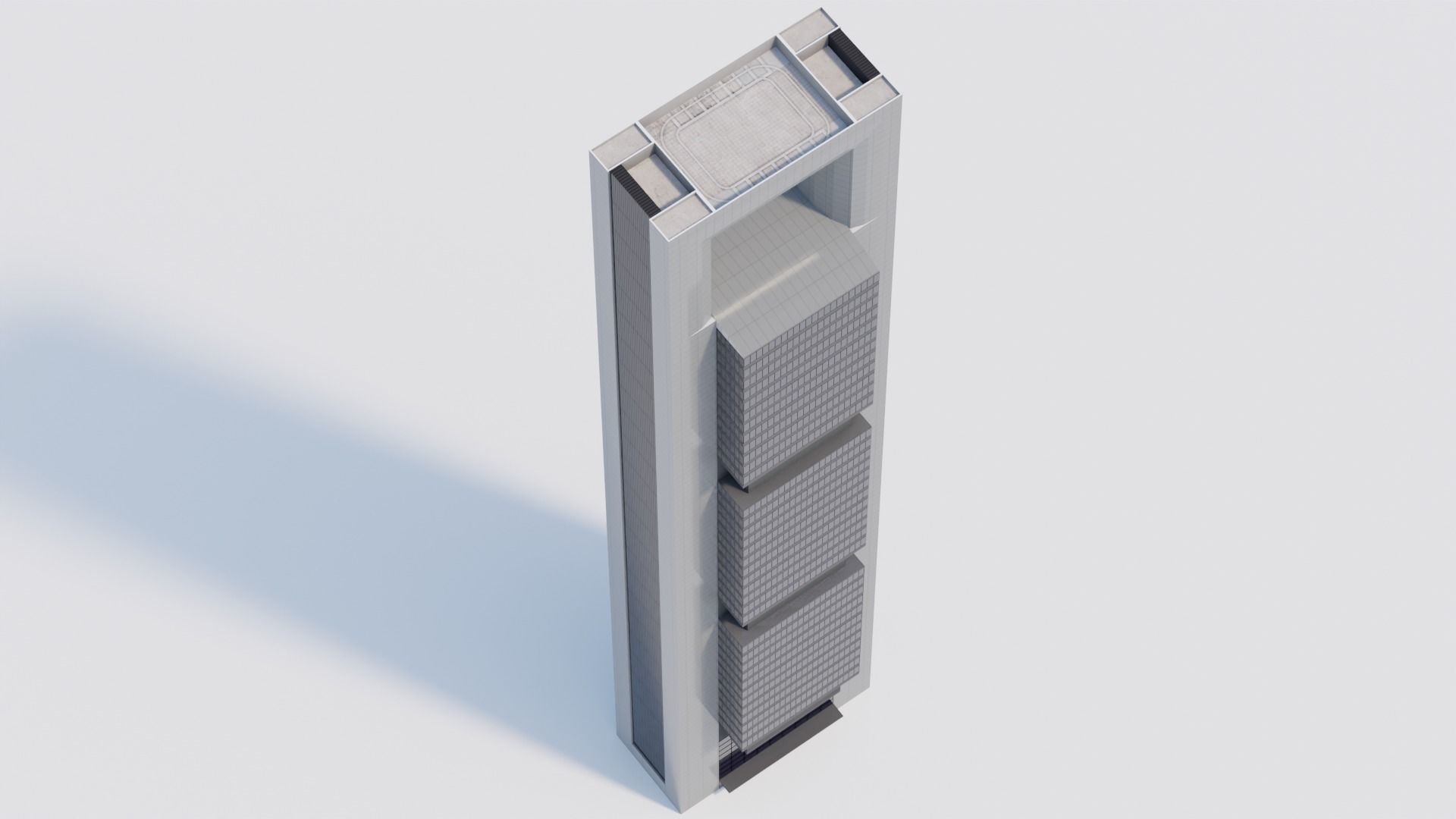 Cepsa Tower Madrid Low-poly 3D model_3