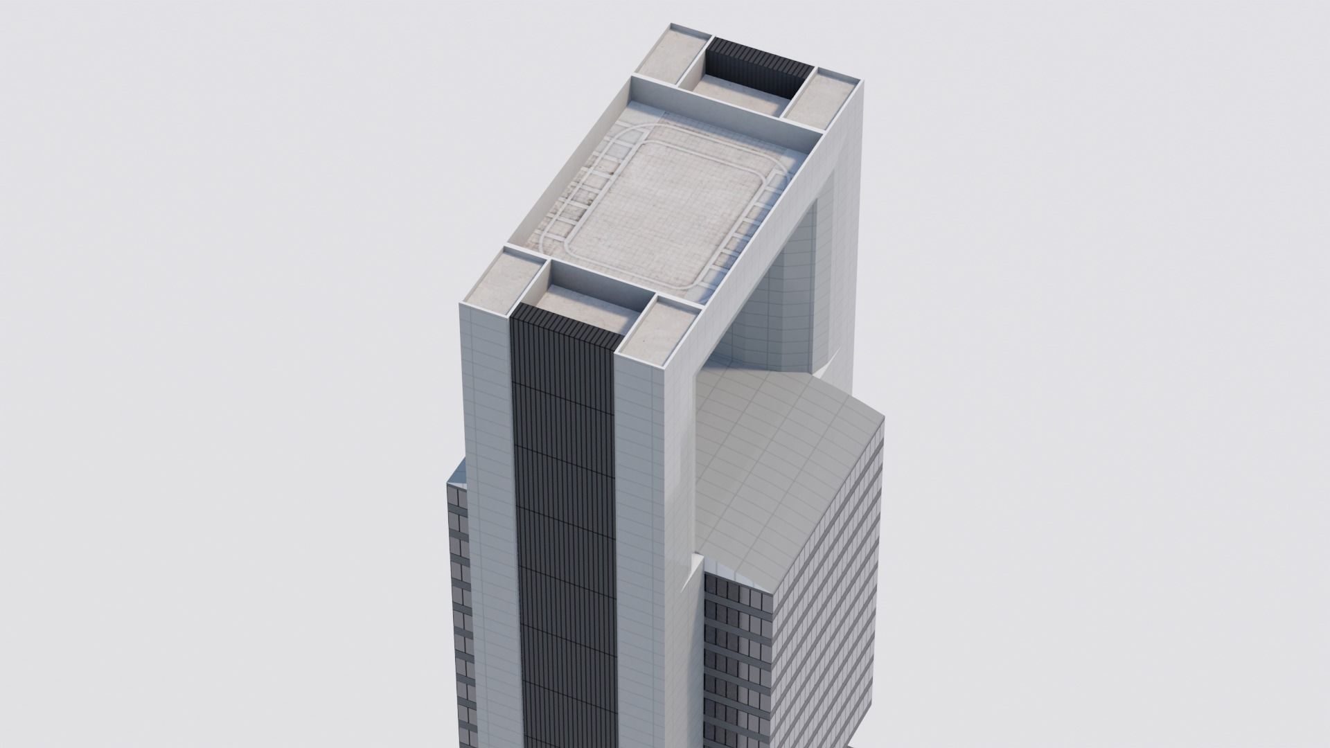 Cepsa Tower Madrid Low-poly 3D model_5