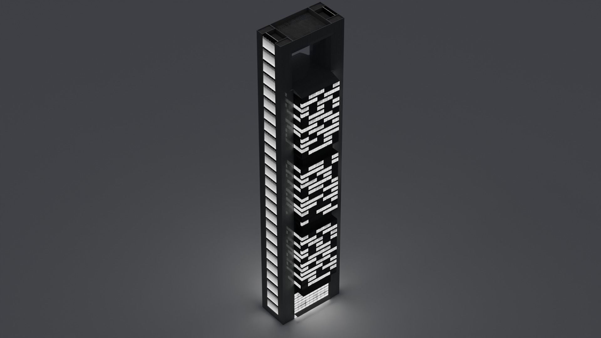 Cepsa Tower Madrid Low-poly 3D model_12