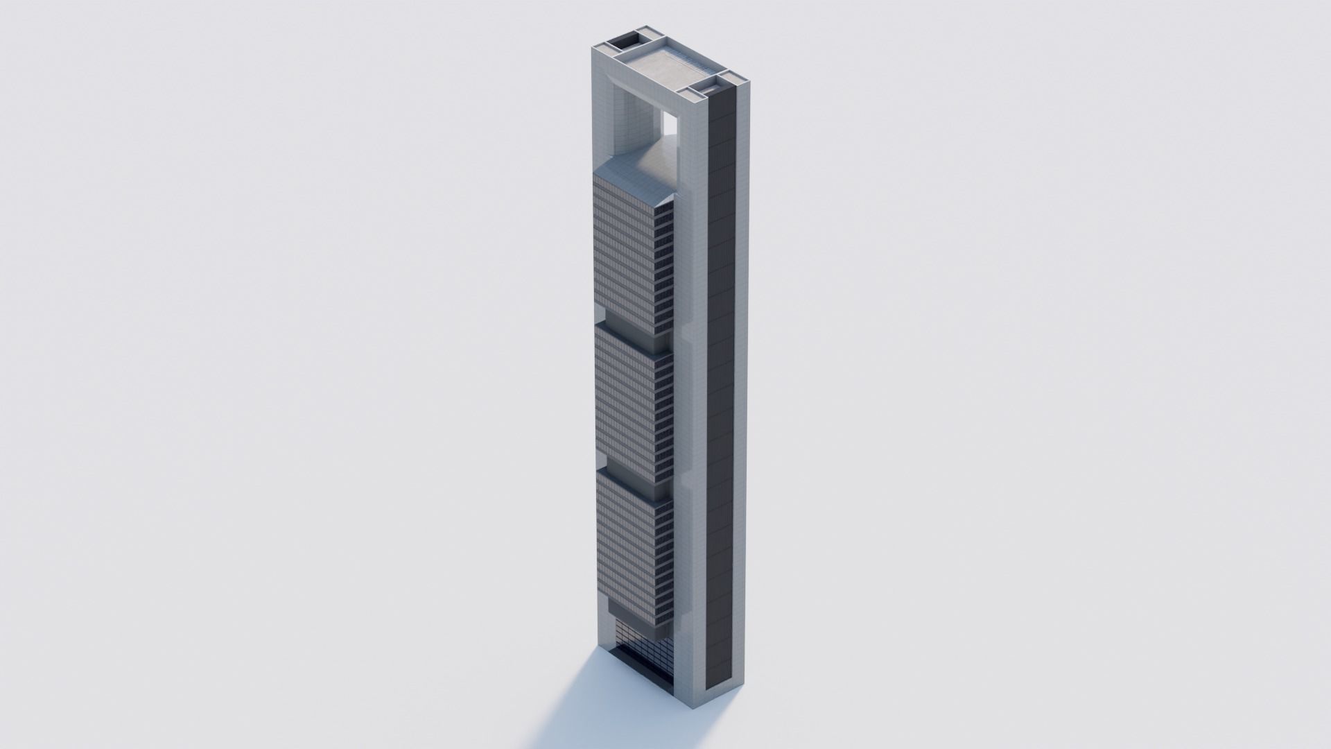 Cepsa Tower Madrid Low-poly 3D model_1