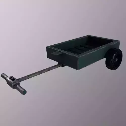 1WW2Trailer Empty PBR Low-poly 3D model Low-poly 3D model