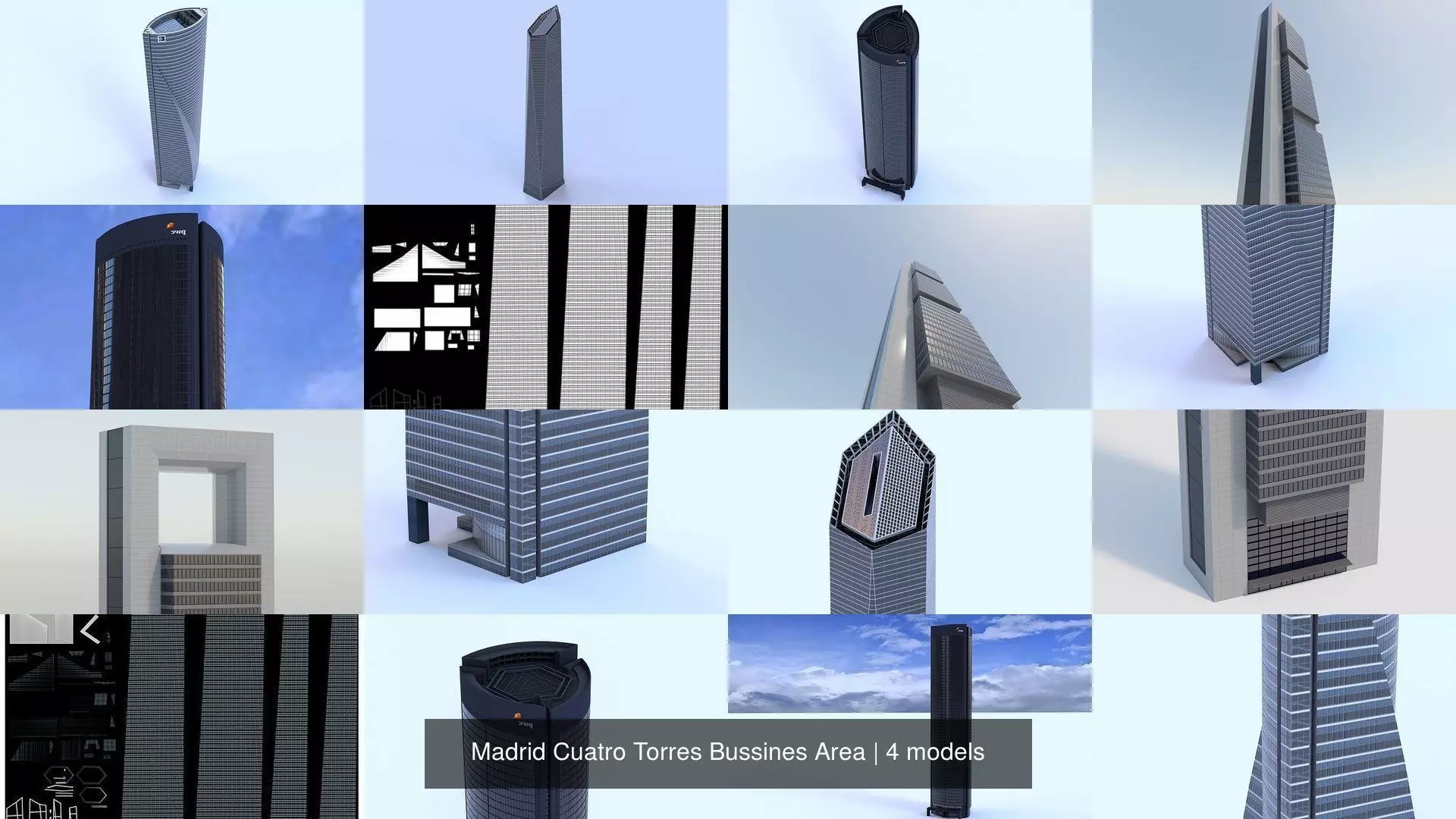 Madrid Cuatro Torres Bussines Area 3D Model Collection_1
