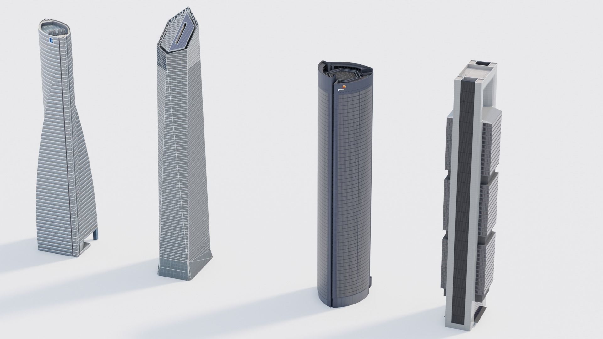 Madrid Cuatro Torres Bussines Area 3D Model Collection_3