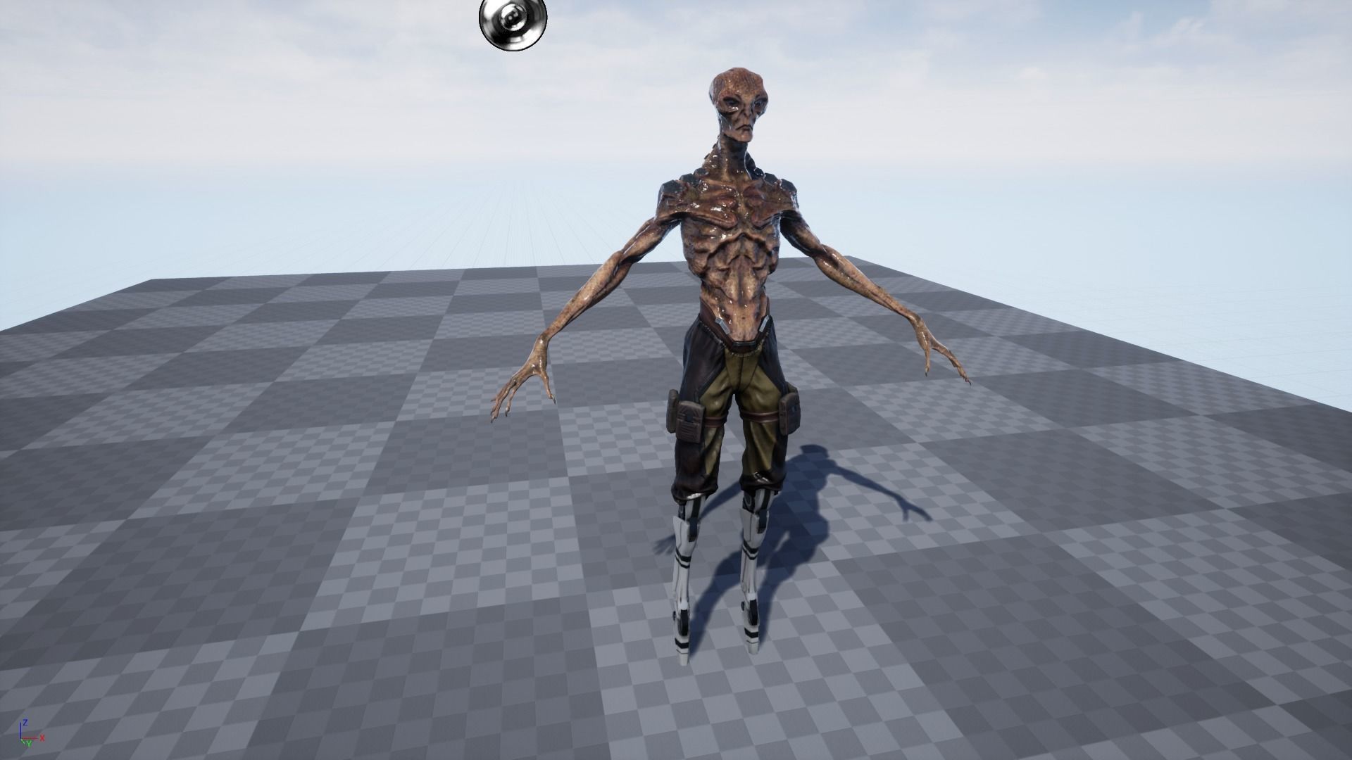 Alien humanoid Low-poly 3D model_14