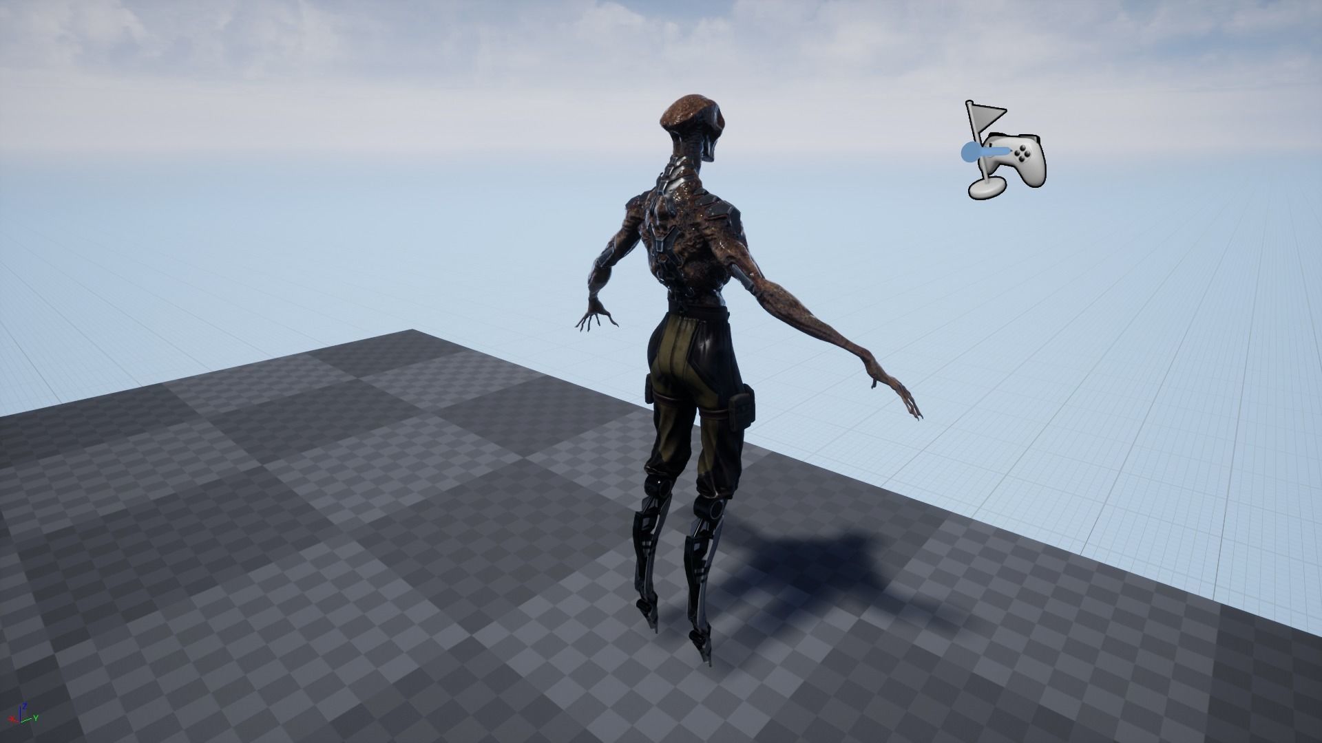 Alien humanoid Low-poly 3D model_16