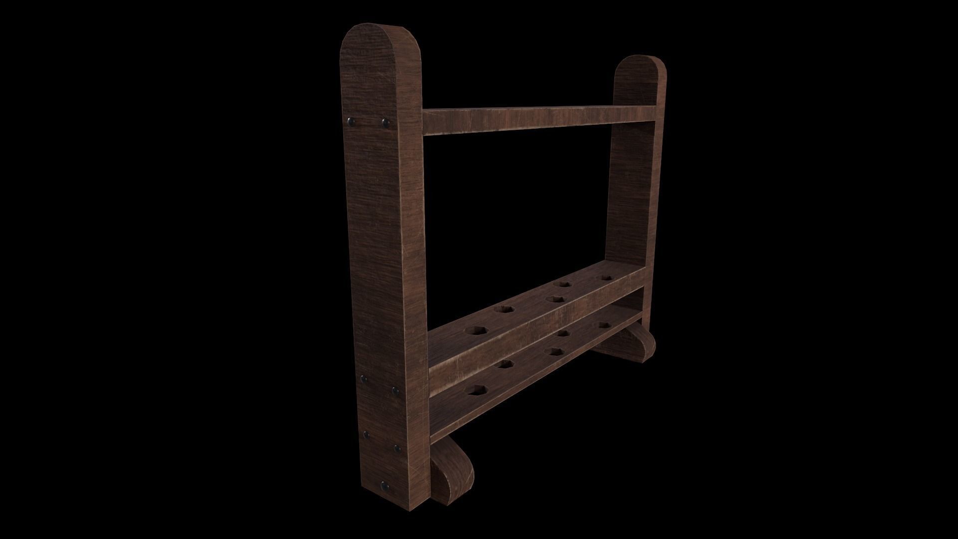 Old Mop Stand - PBR Game Ready - Low-poly 3D model Low-poly 3D model_3