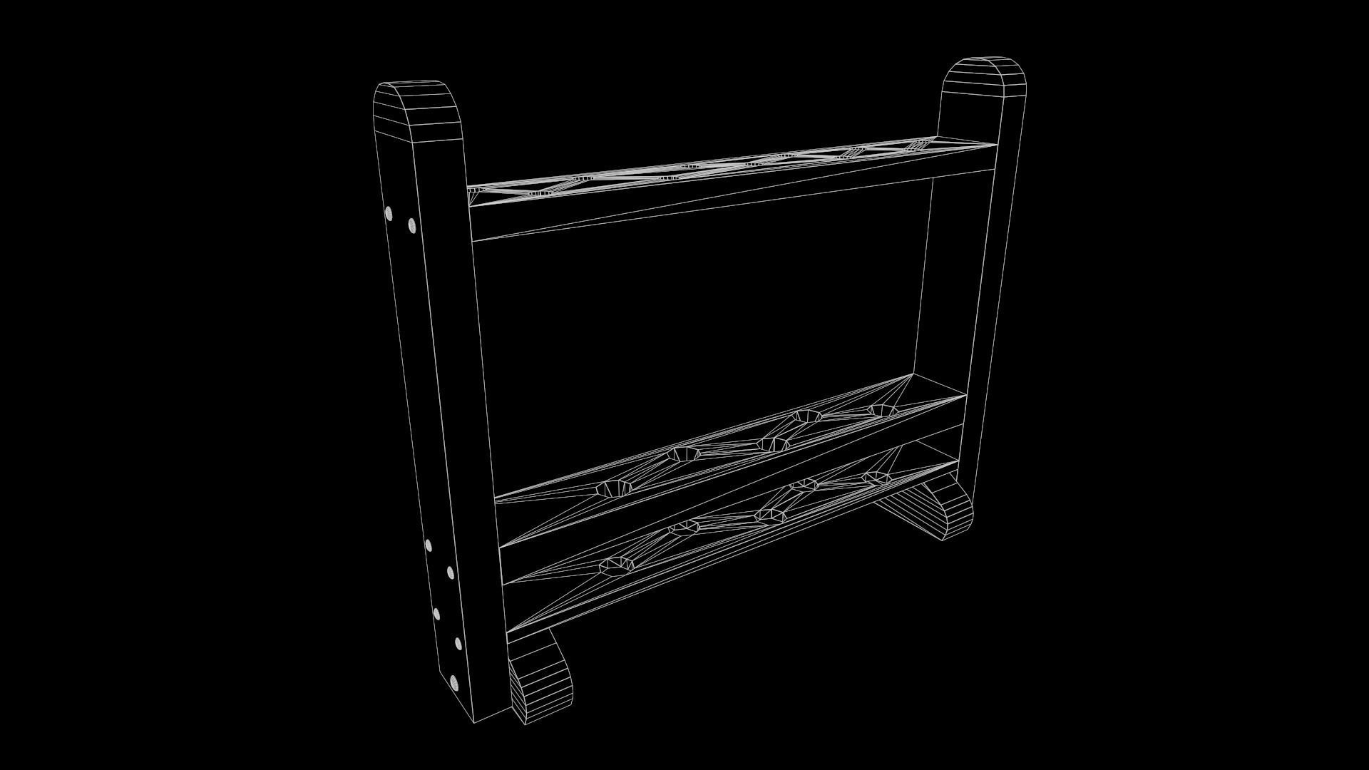 Old Mop Stand - PBR Game Ready - Low-poly 3D model Low-poly 3D model_6