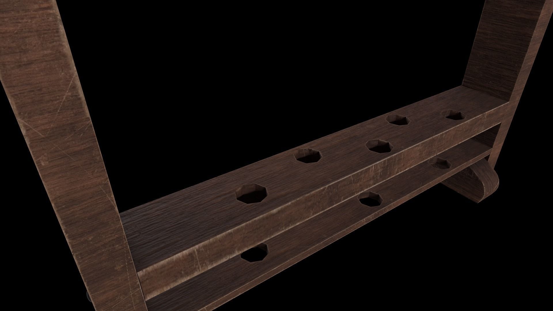 Old Mop Stand - PBR Game Ready - Low-poly 3D model Low-poly 3D model_4