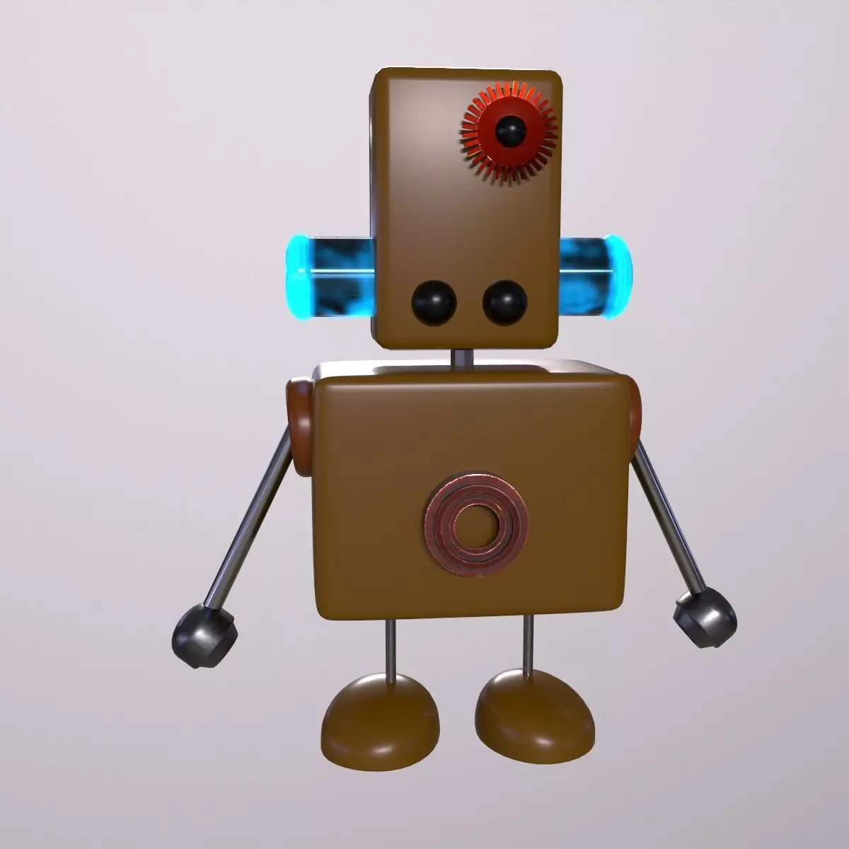 Sci - fi Robot Game ready - Low poly PBR 3d model Low-poly 3D model_0