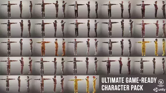 Ultimate Game-Ready Character Pack Low-poly 3D model