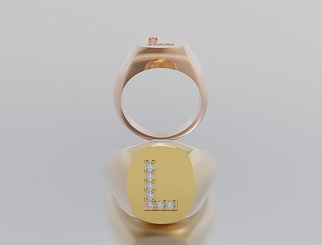 Letter Ring 3D print model