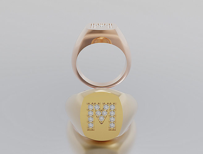 Letter Ring 3D print model