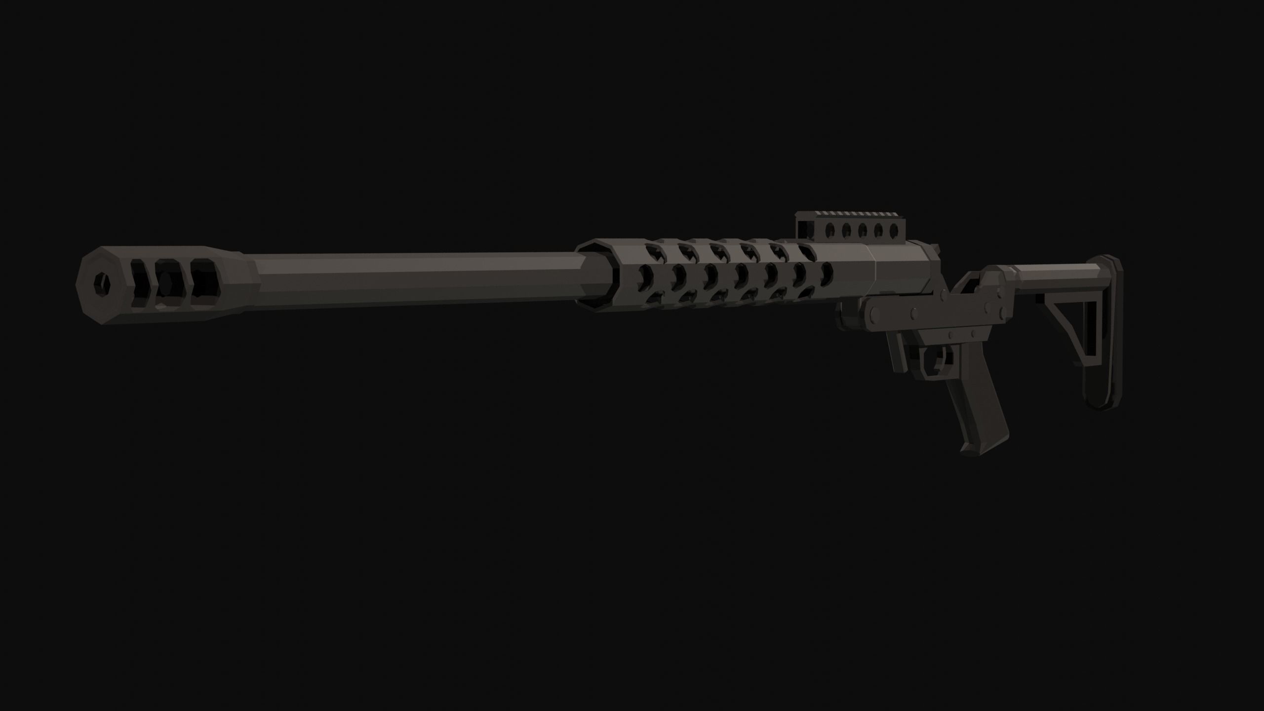 RN-50 Low Poly rifle Low-poly 3D model_4
