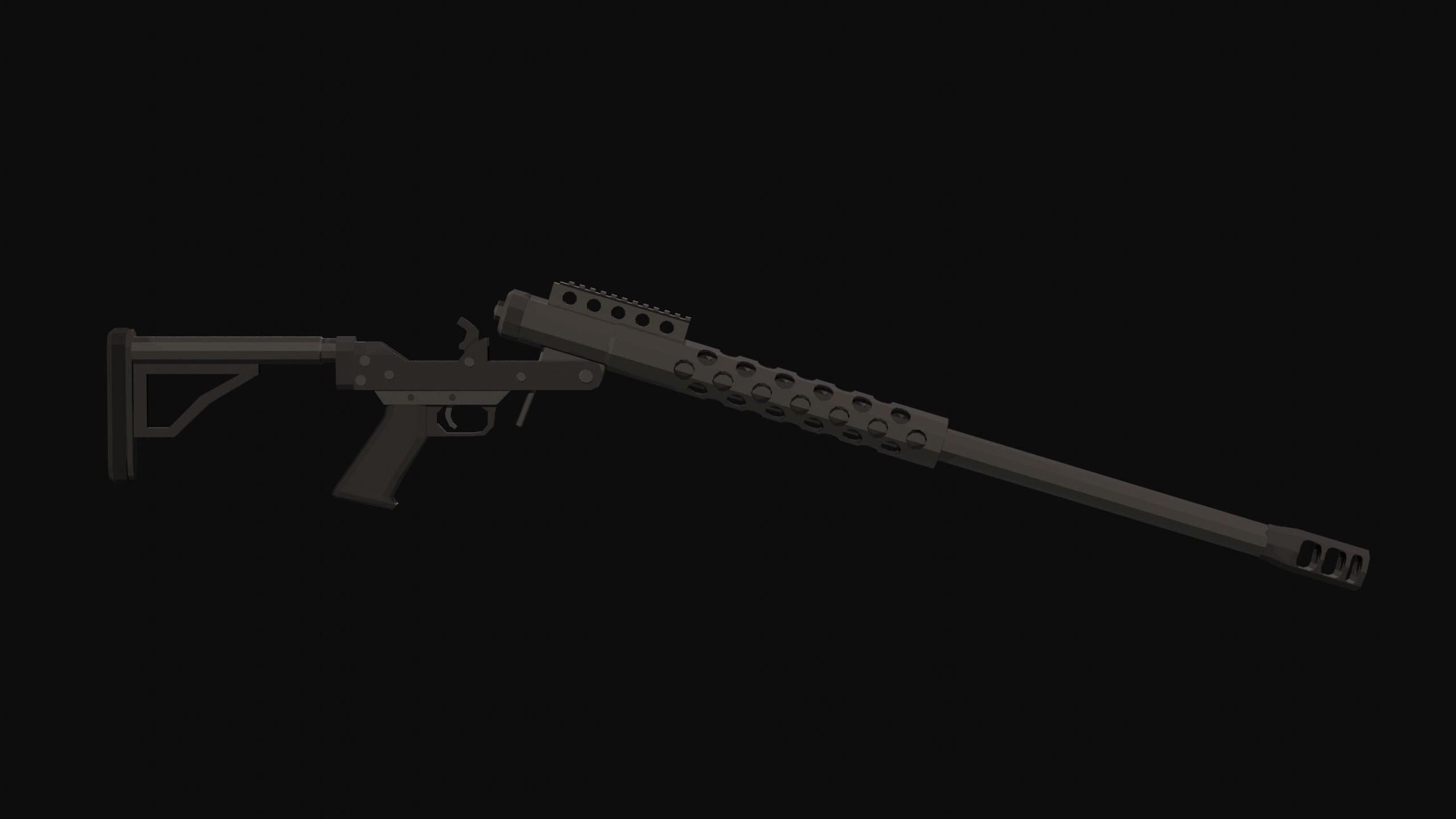 RN-50 Low Poly rifle Low-poly 3D model_7