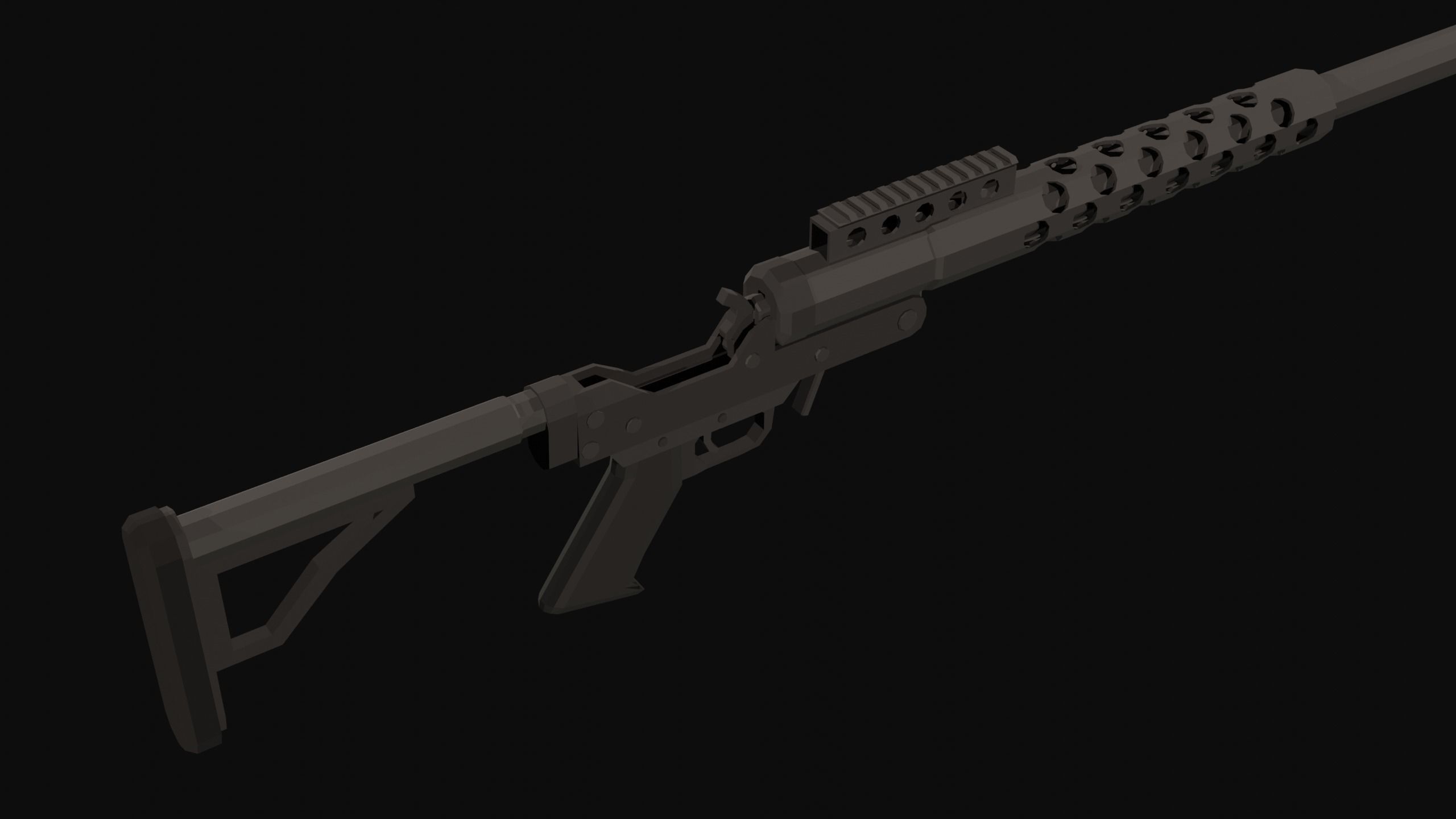 RN-50 Low Poly rifle Low-poly 3D model_3