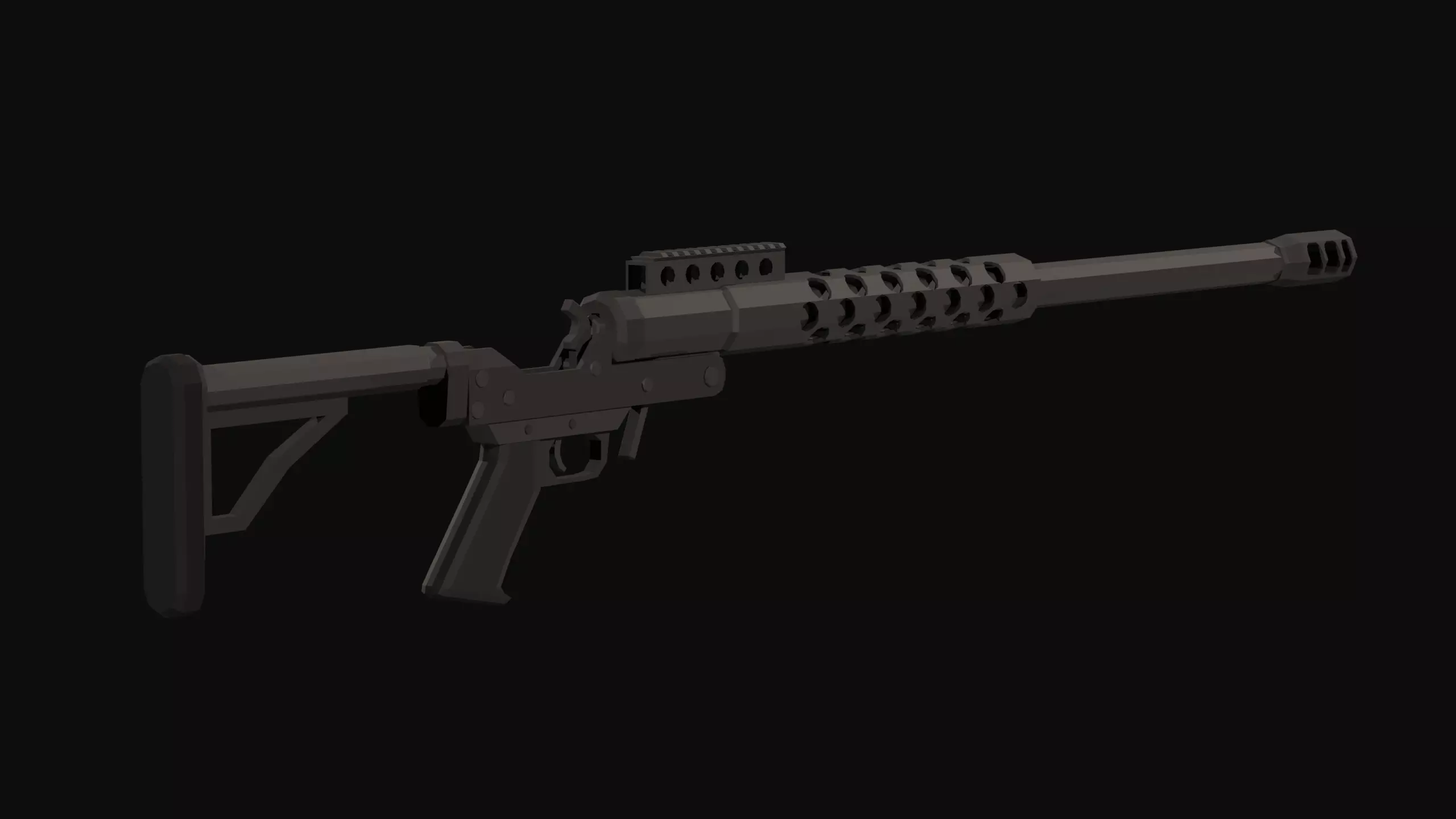 RN-50 Low Poly rifle Low-poly 3D model_0