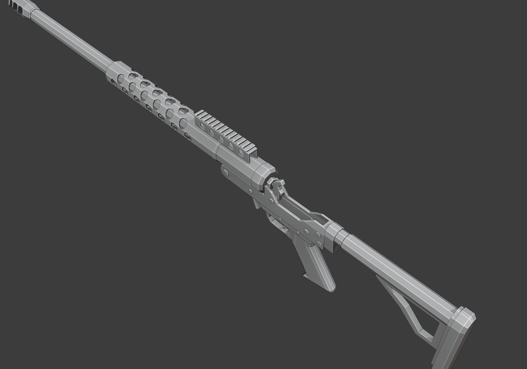 RN-50 Low Poly rifle Low-poly 3D model_16