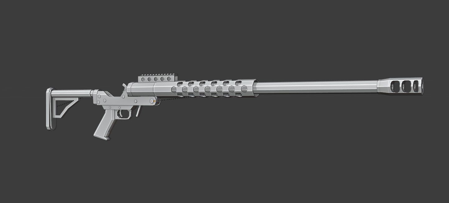 RN-50 Low Poly rifle Low-poly 3D model_13