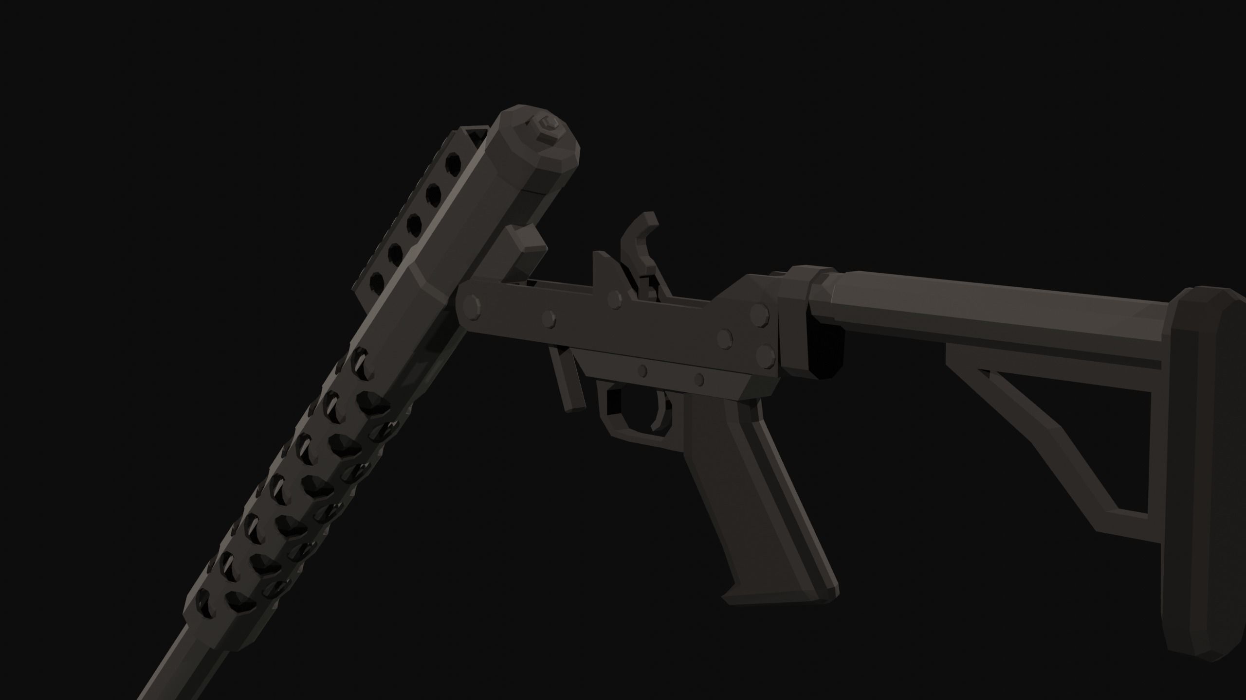 RN-50 Low Poly rifle Low-poly 3D model_5