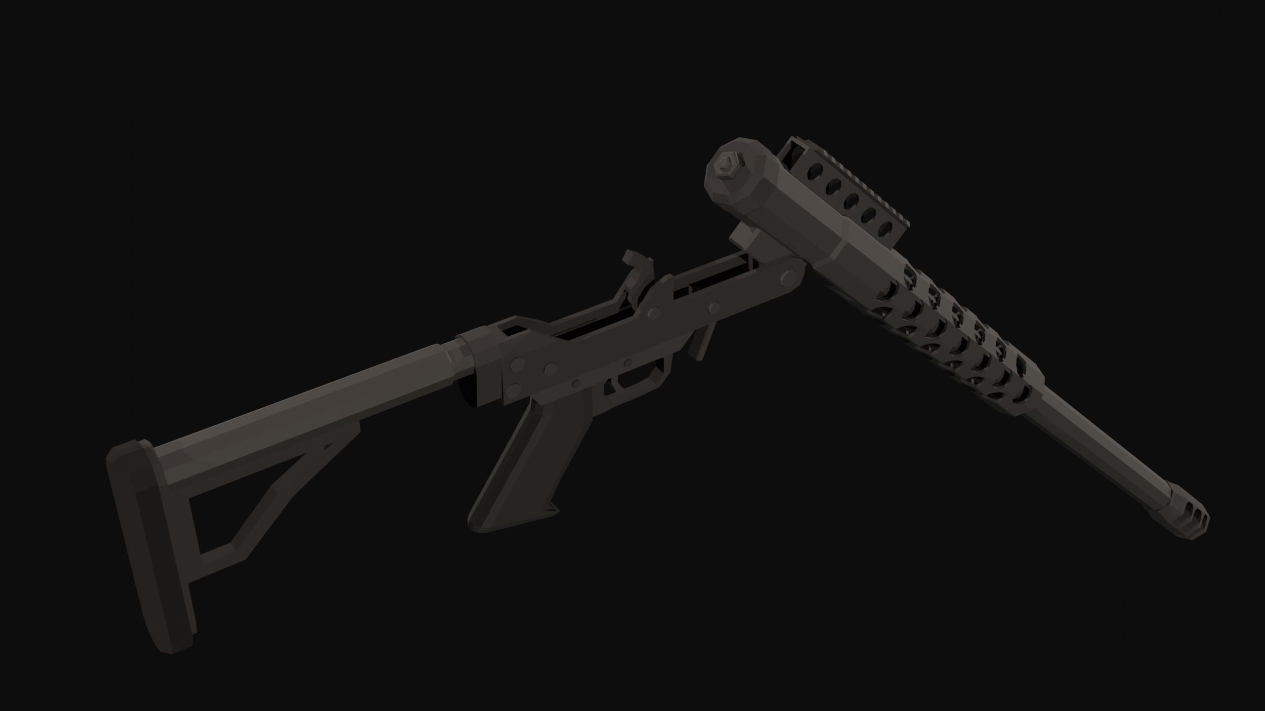 RN-50 Low Poly rifle Low-poly 3D model_2