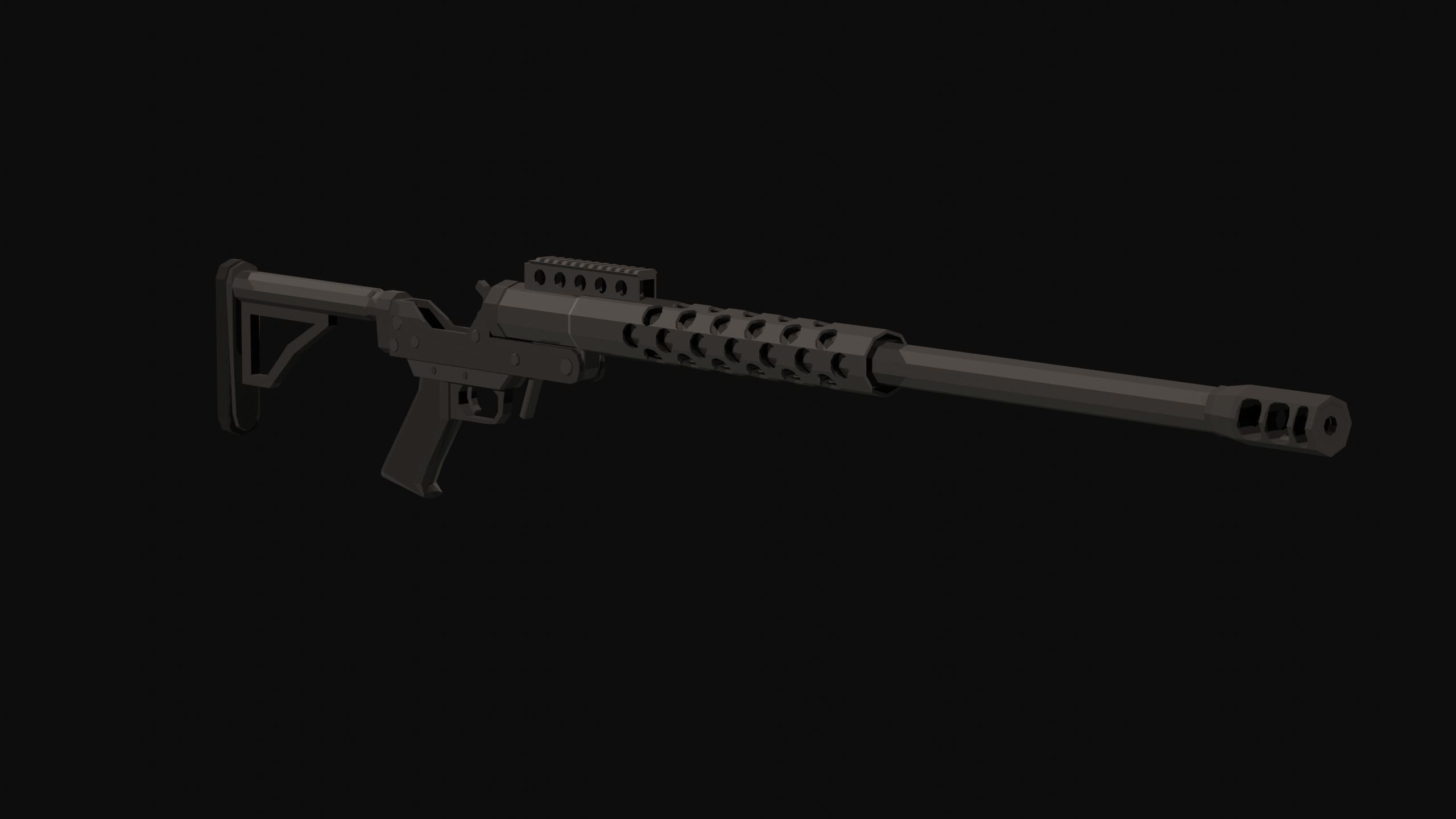 RN-50 Low Poly rifle Low-poly 3D model_1