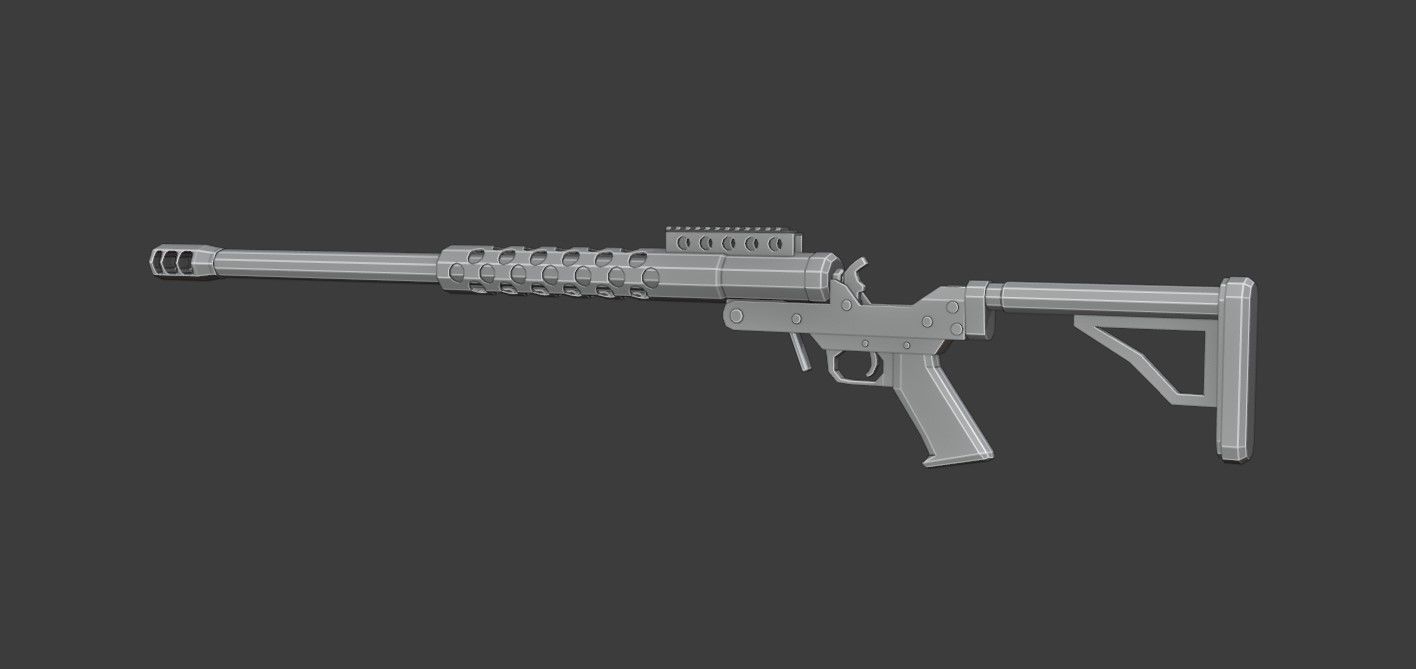 RN-50 Low Poly rifle Low-poly 3D model_15