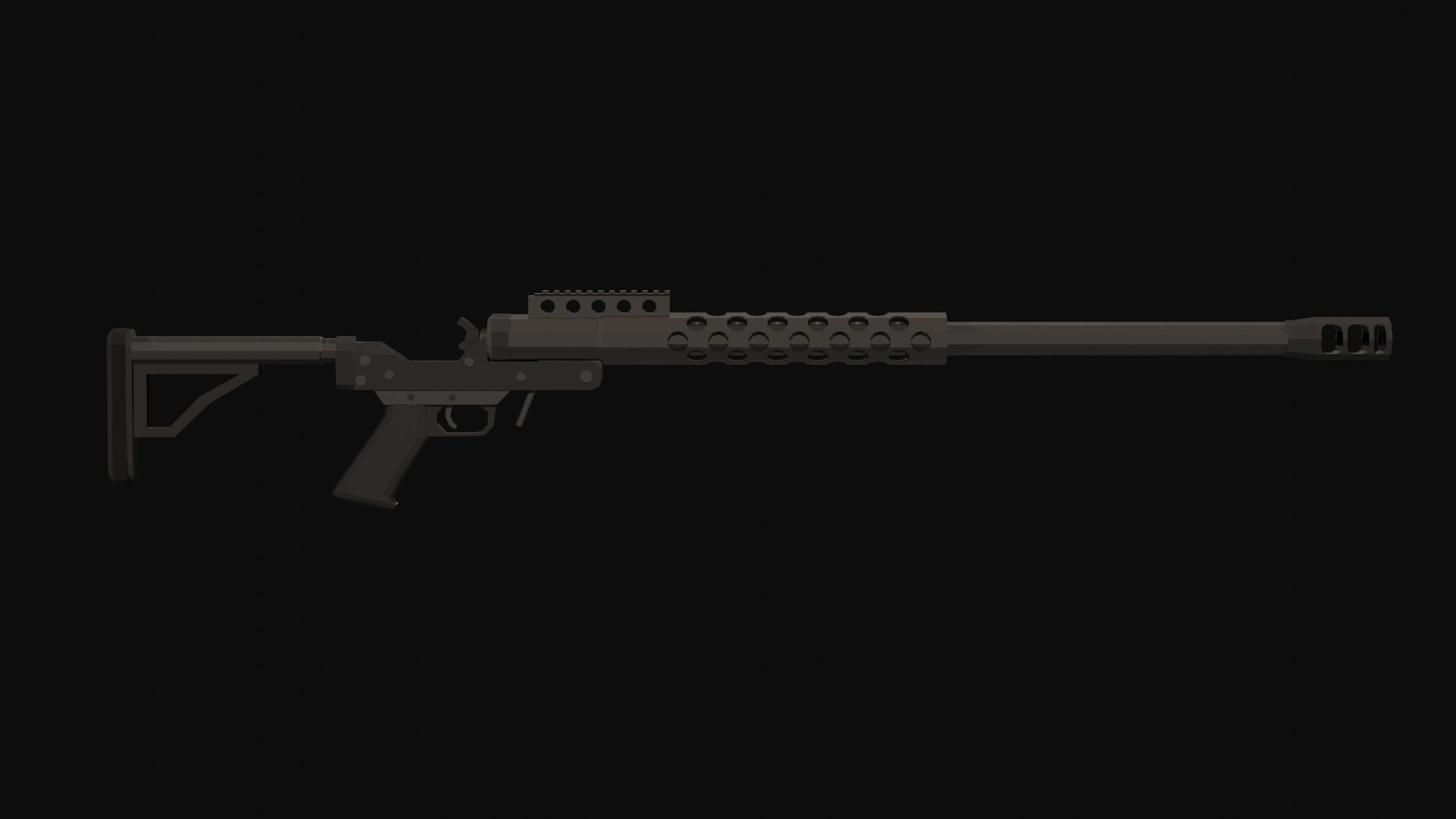RN-50 Low Poly rifle Low-poly 3D model_8