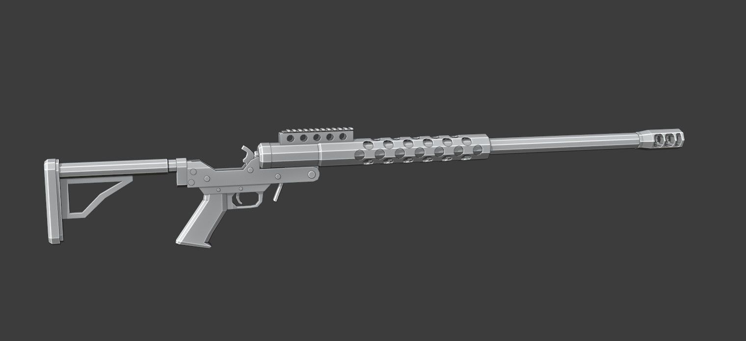 RN-50 Low Poly rifle Low-poly 3D model_14