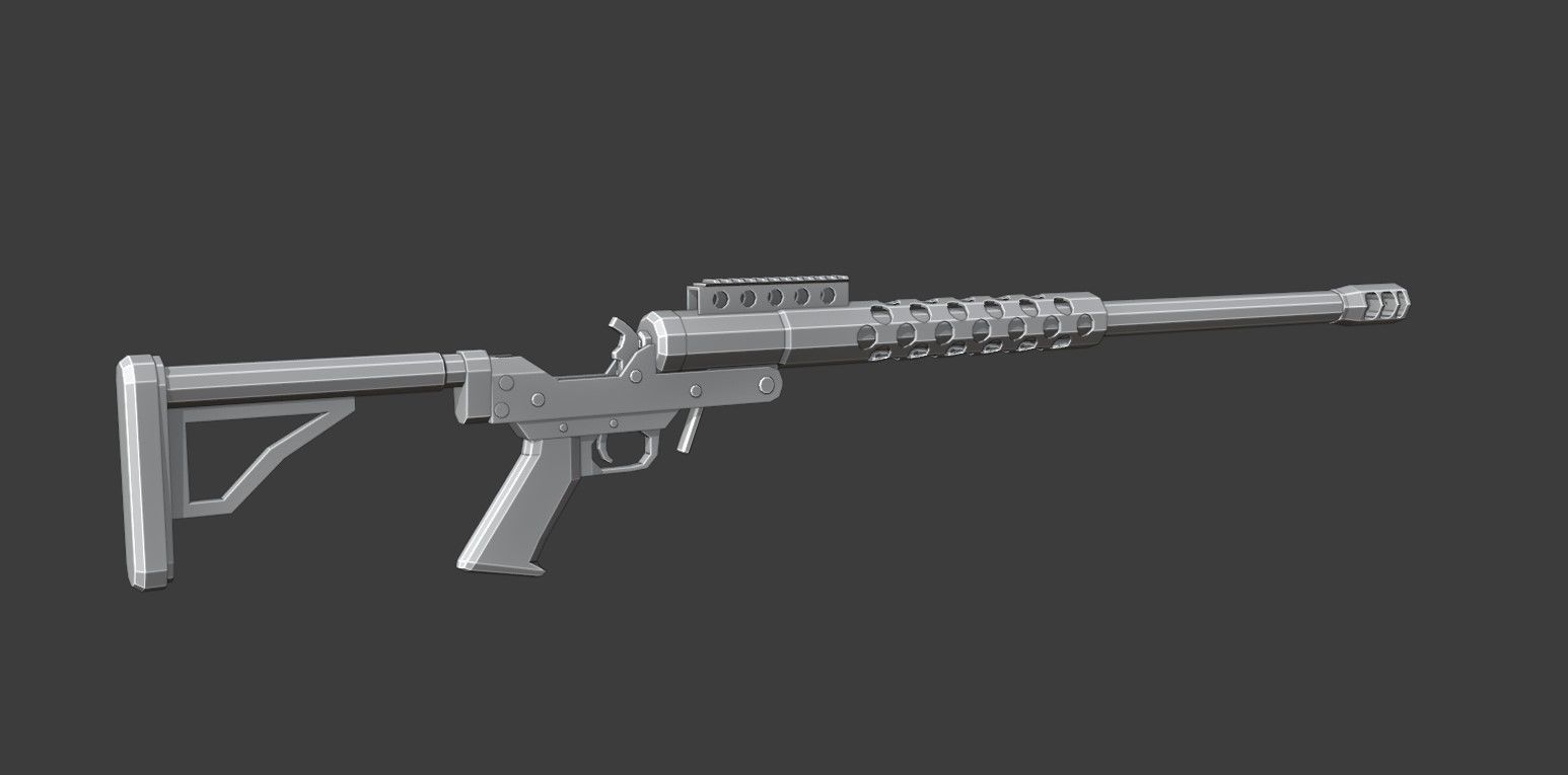 RN-50 Low Poly rifle Low-poly 3D model_12