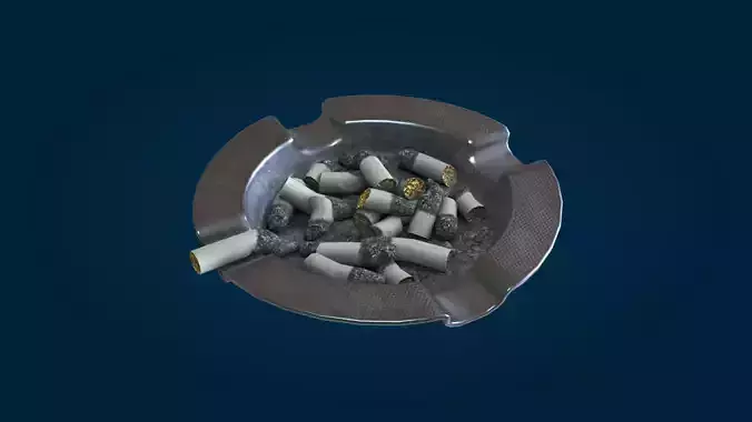 Vintage ashtray Low-poly 3D model