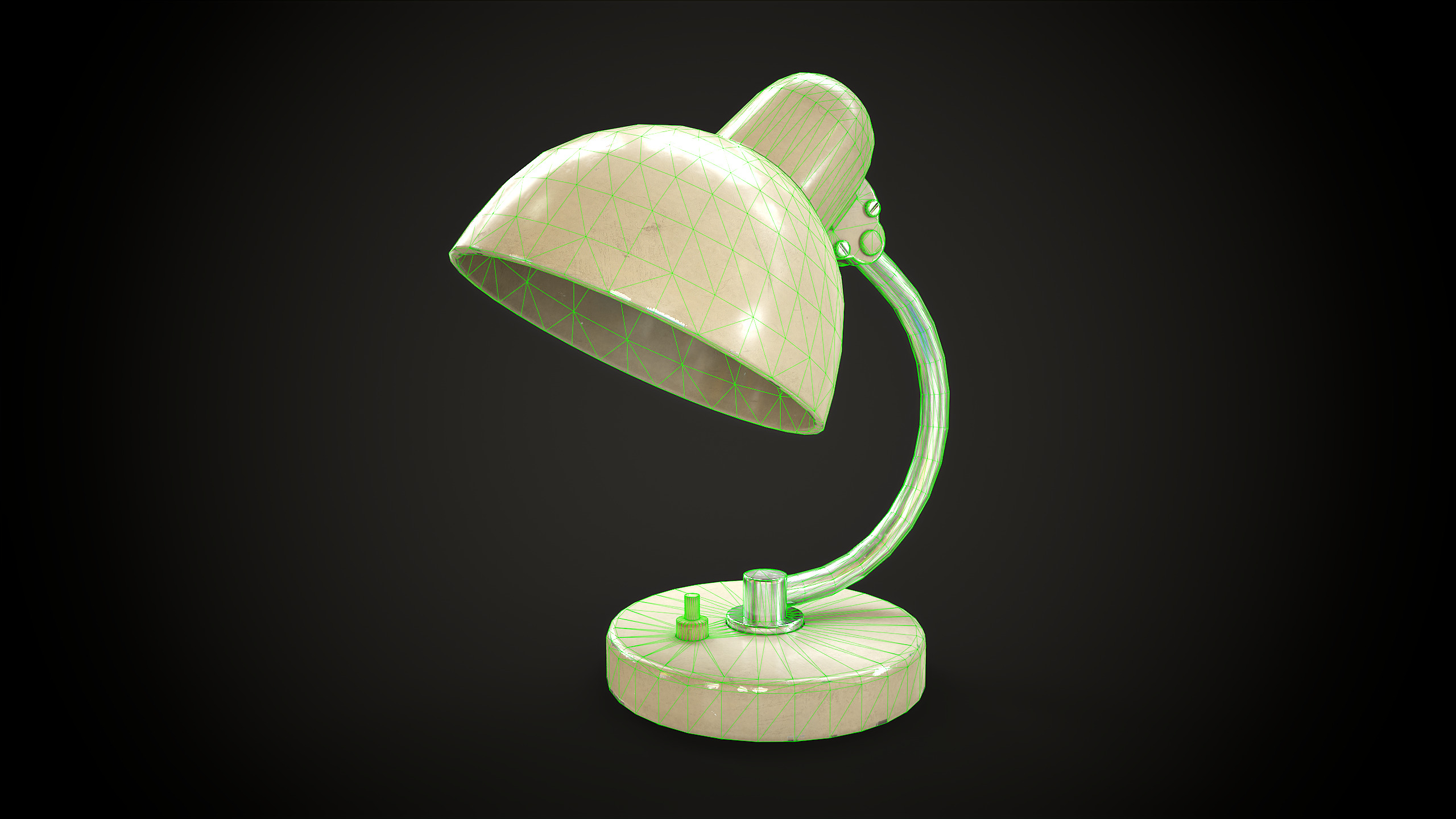 Old table lamp Low-poly 3D model_14