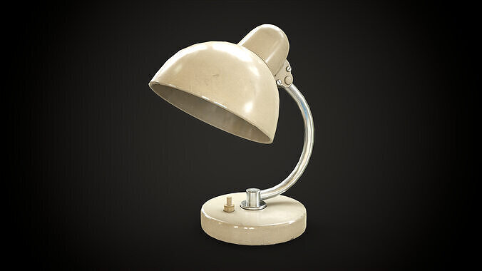 Old table lamp Low-poly 3D model