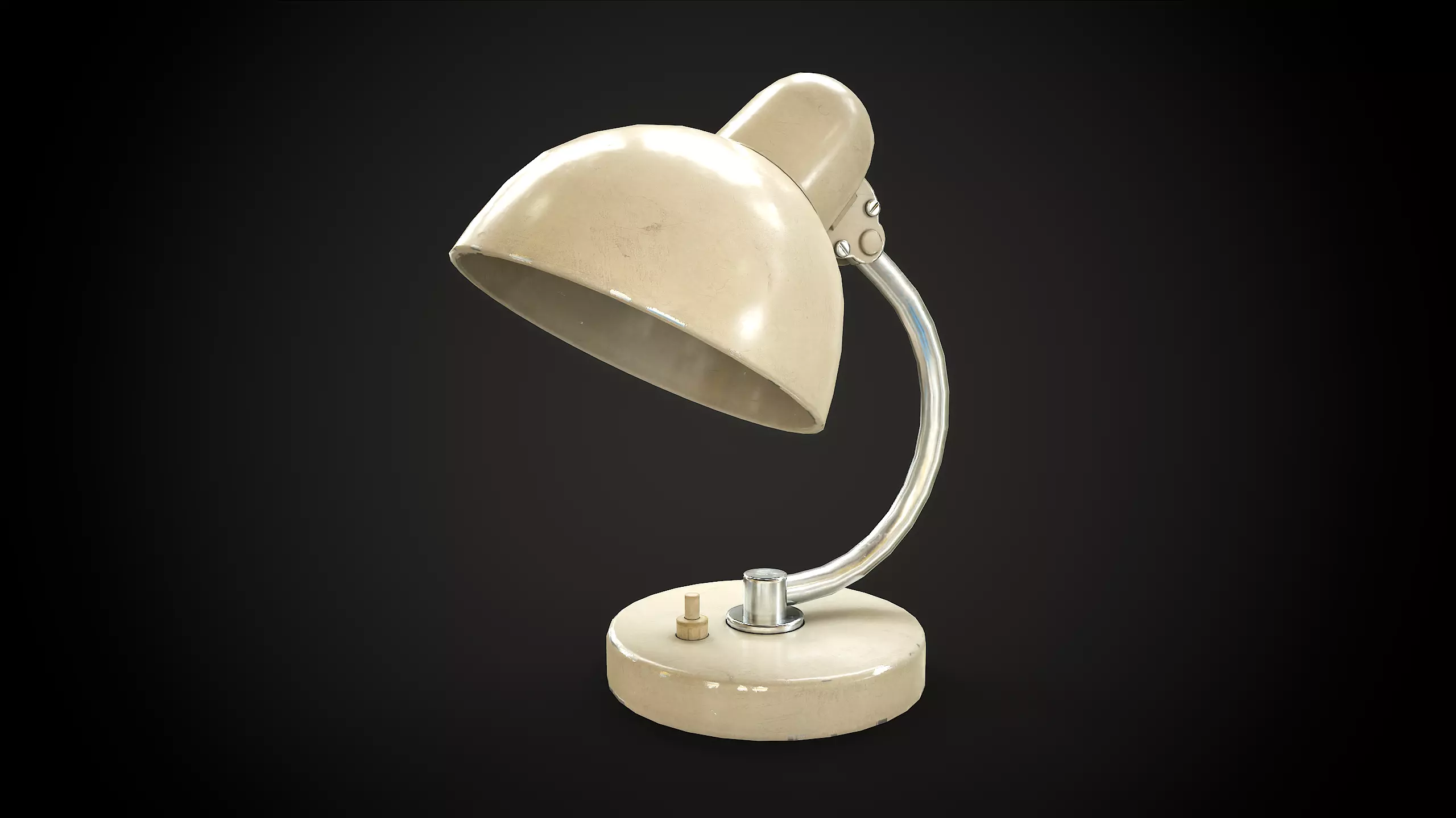 Old table lamp Low-poly 3D model_0