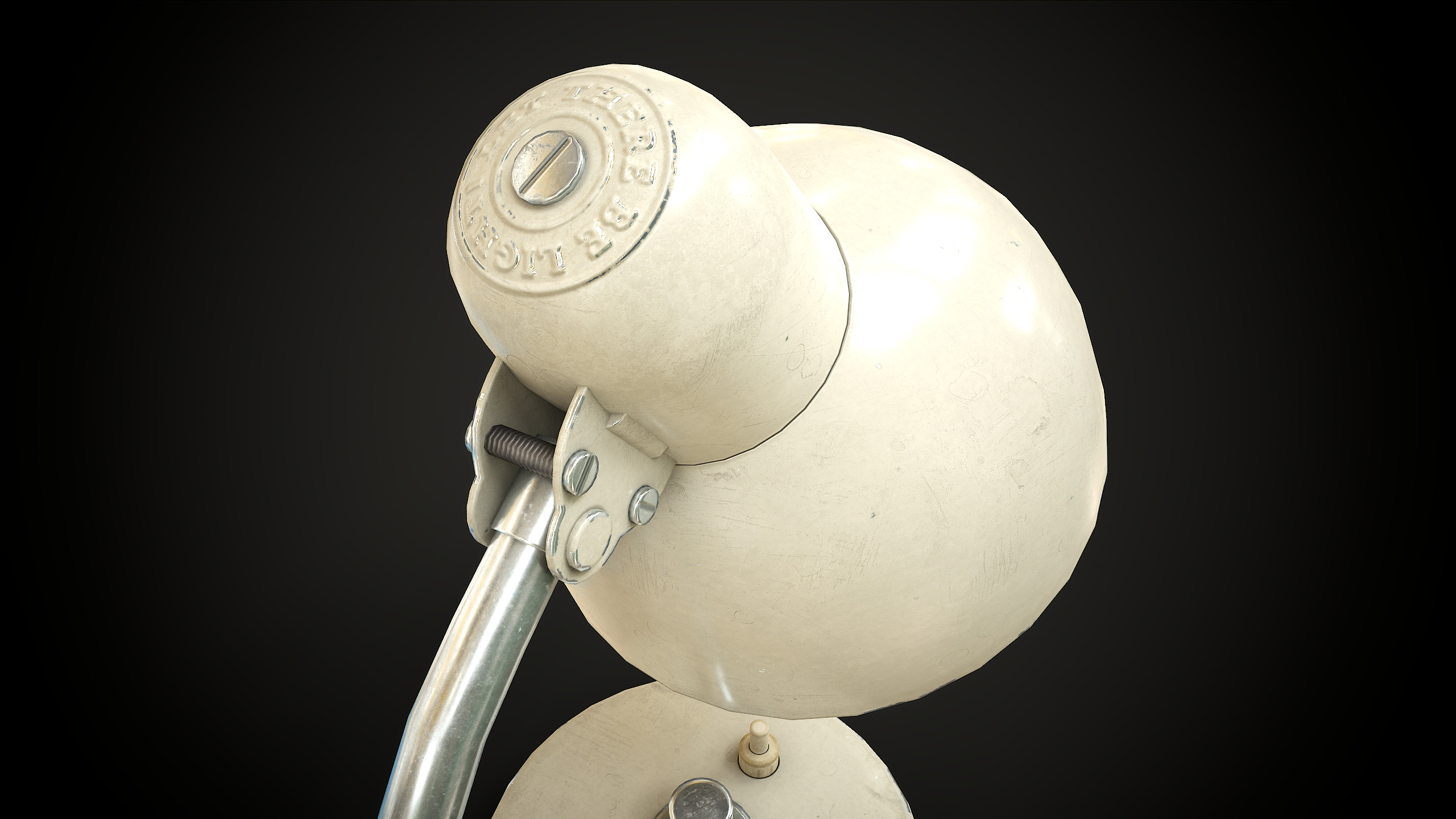Old table lamp Low-poly 3D model_3