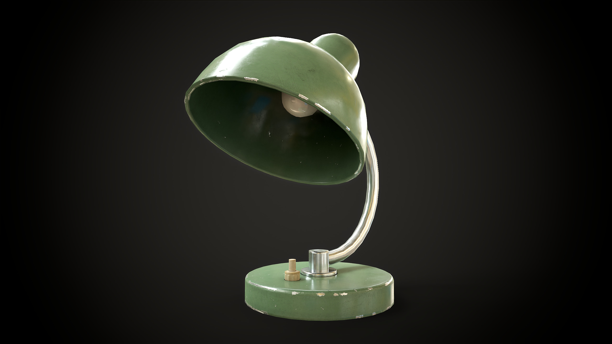 Old table lamp Low-poly 3D model_11