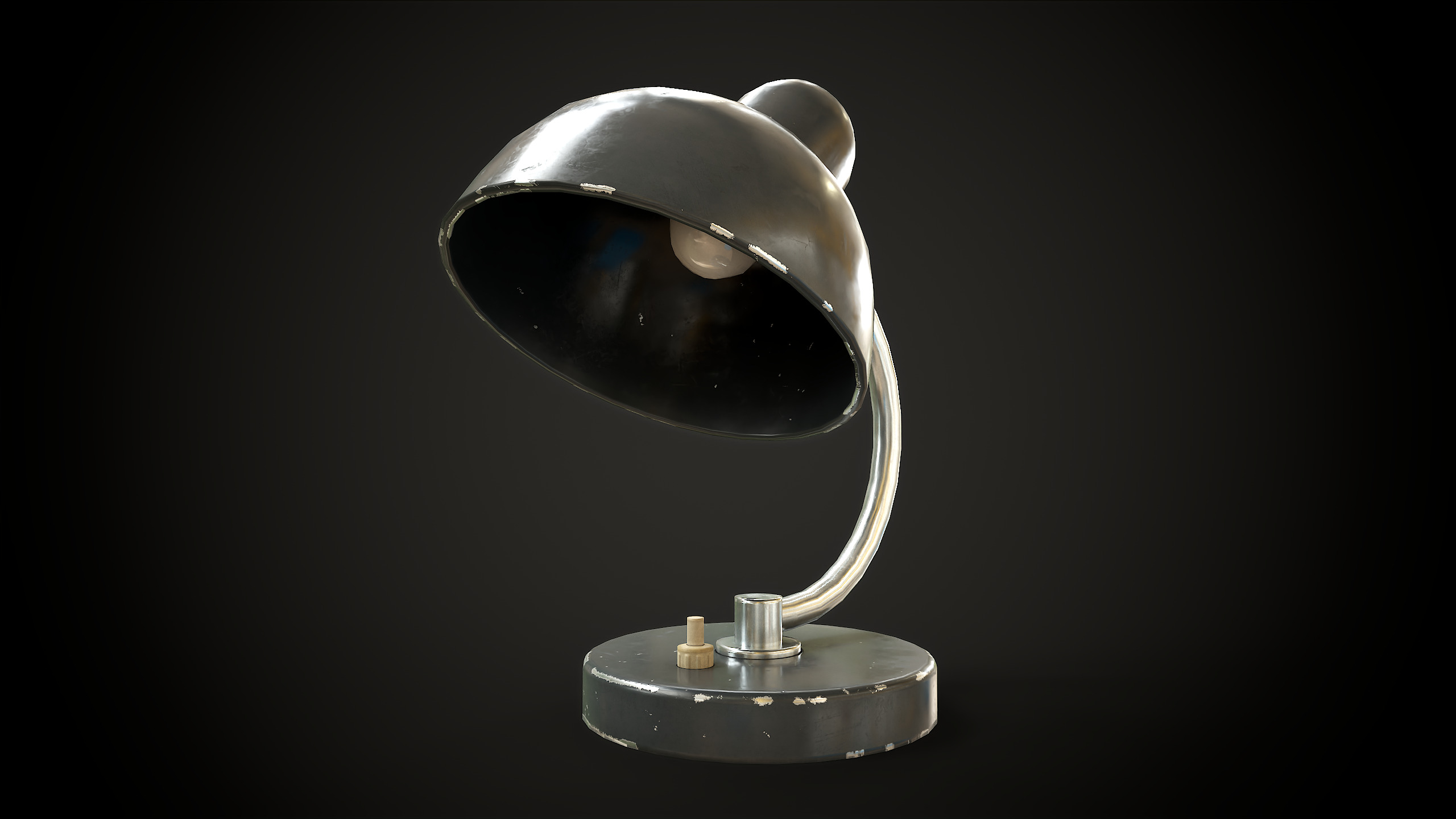 Old table lamp Low-poly 3D model_10