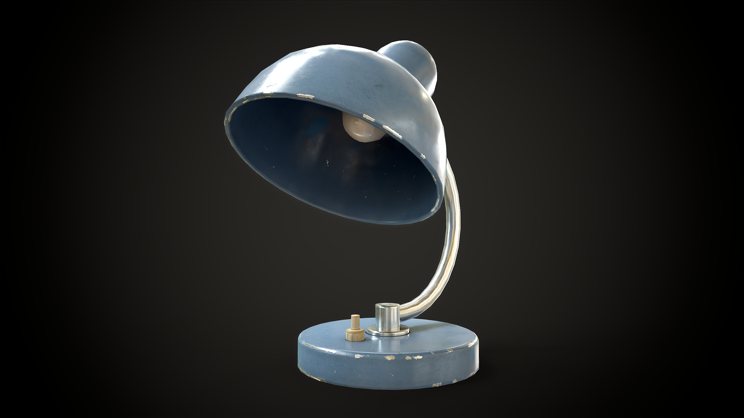 Old table lamp Low-poly 3D model_12